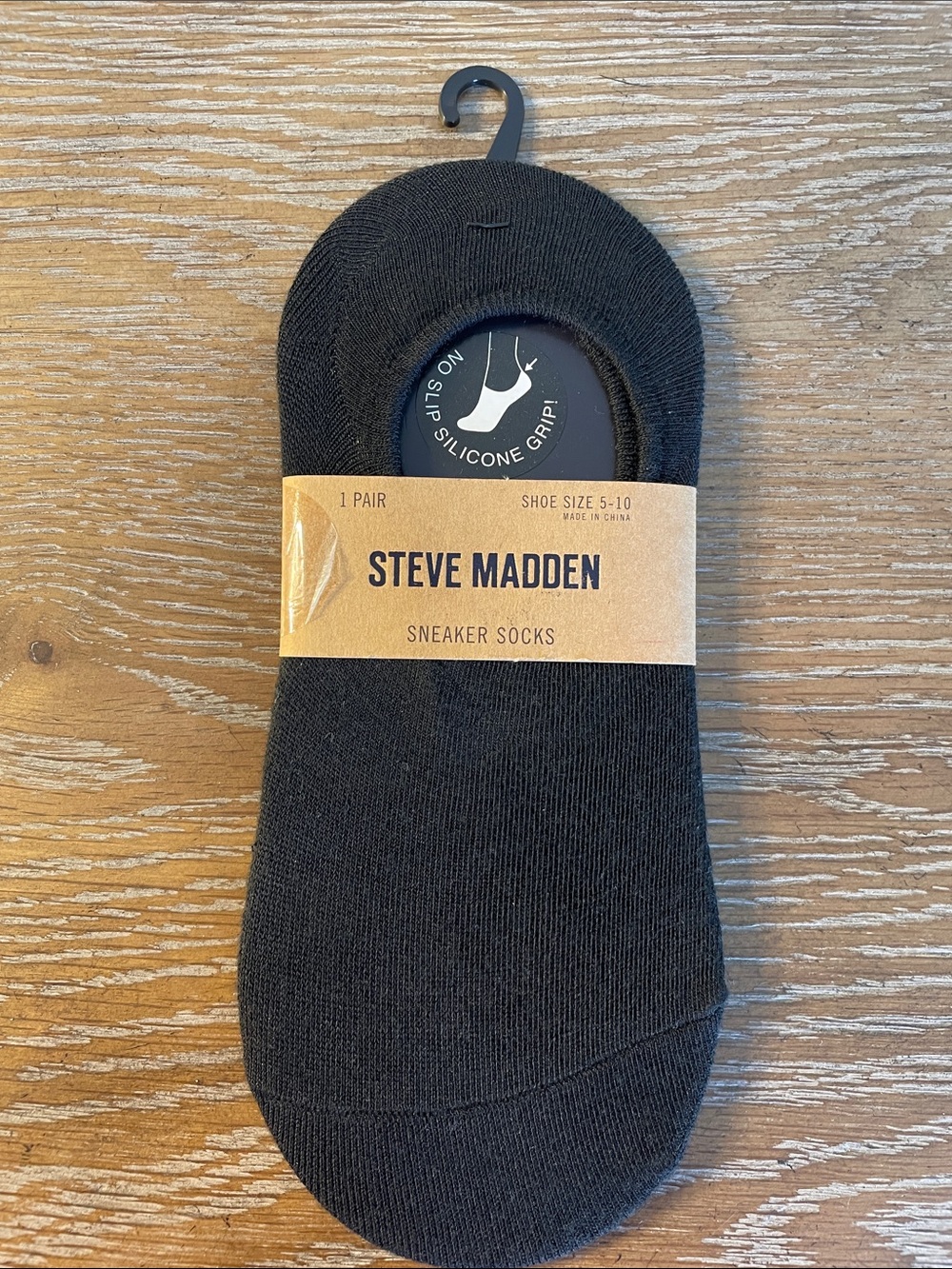 Steve Madden Black No-Show Sneaker Liner Socks
